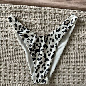 NEW Aerie Black and White/Cream Animal Print Bikini Bottom Size M